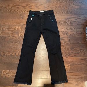 Loft Flare crop black jeans size 6